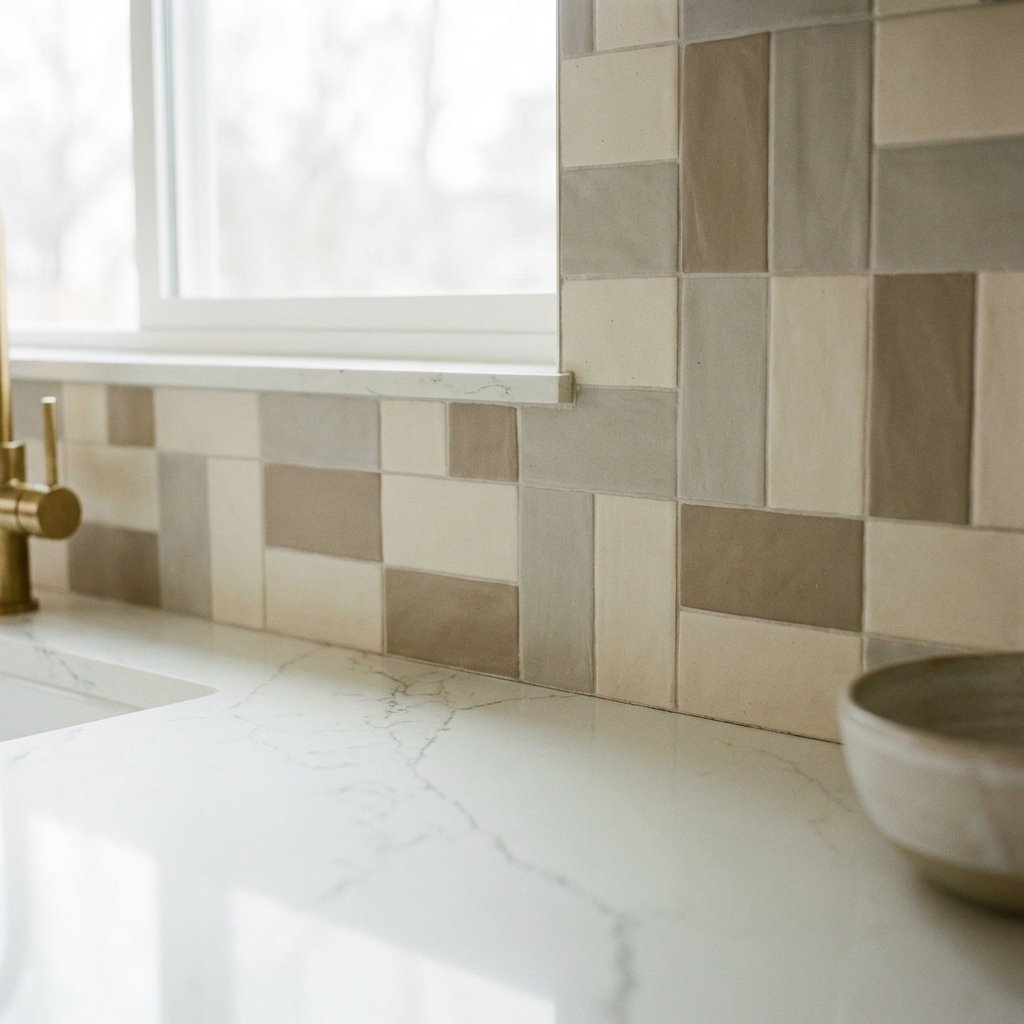 Quartz countertop and backsplash installation details